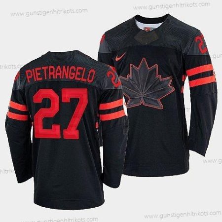 Nike Herren Alex Pietrangelo Kanada Hockey 2022 Beijing Winter Olympic #27 ersatzweise Rrplica Trikots – Schwarz