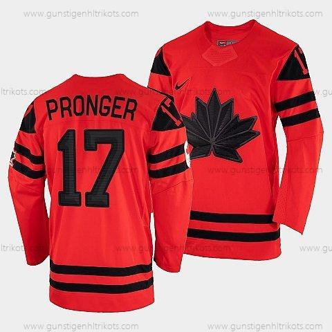 Nike Herren Kanada Hockey Chris Pronger 2022 Winter Olympic #17 Winner Trikots – Rot Gold