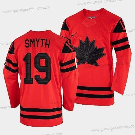 Nike Herren Kanada Hockey Ryan Smyth 2022 Winter Olympic #19 Winner Trikots – Rot Gold