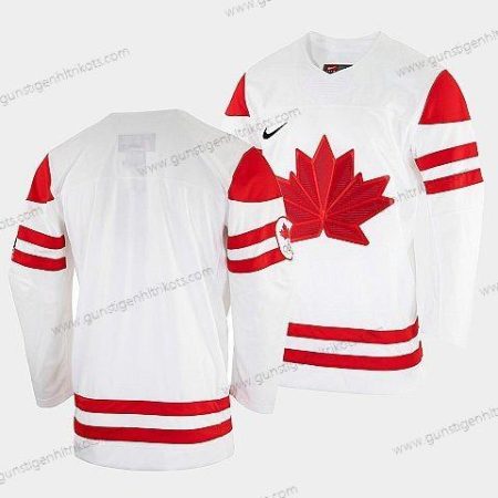 Nike Herren Leer Kanada Hockey 2022 Beijing Winter Olympic Heimtrikots Rrplica Trikots – Weiß