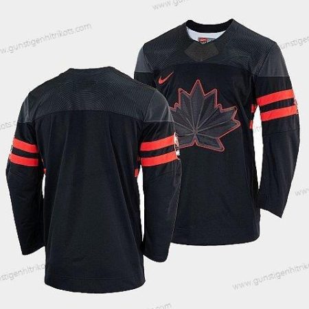 Nike Herren Leer Kanada Hockey 2022 Beijing Winter Olympic ersatzweise Rrplica Trikots – Schwarz