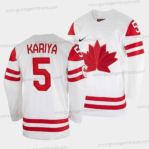 Nike Herren Paul Kariya Kanada Hockey 2022 Winter Olympic #5 Salt Lake City Trikots – Weiß