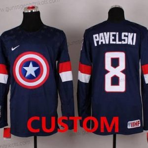 Nike Herren Personalisiertes 2015 Team USA Captain Amerika Trikots – Marineblau Blau