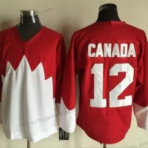 Nike Herren Team Kanada #12 Kanada 1972 CCM Retro Hockey Trikots – Rot