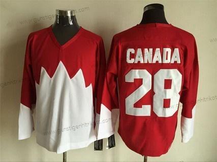 Nike Herren Team Kanada #28 Kanada 1972 CCM Retro Hockey Trikots – Rot