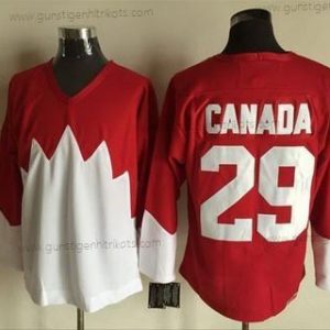 Nike Herren Team Kanada #29 Kanada 1972 CCM Retro Hockey Trikots – Rot