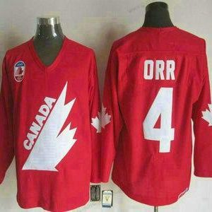 Nike Herren Team Kanada #4 Bobby Orr 1991 Olympic CCM Vintage Trikots – Rot