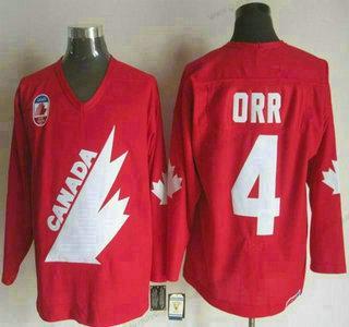 Nike Herren Team Kanada #4 Bobby Orr 1991 Olympic CCM Vintage Trikots – Rot