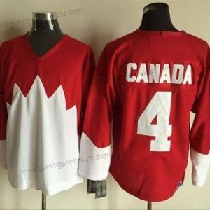 Nike Herren Team Kanada #4 Kanada 1972 CCM Retro Hockey Trikots – Rot