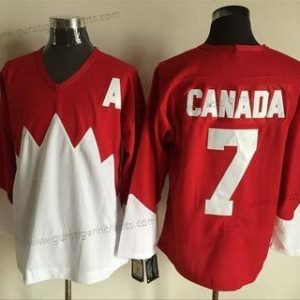 Nike Herren Team Kanada #7 Kanada 1972 CCM Retro Hockey Trikots – Rot