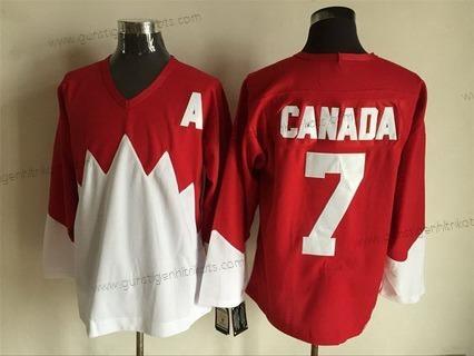 Nike Herren Team Kanada #7 Kanada 1972 CCM Retro Hockey Trikots – Rot