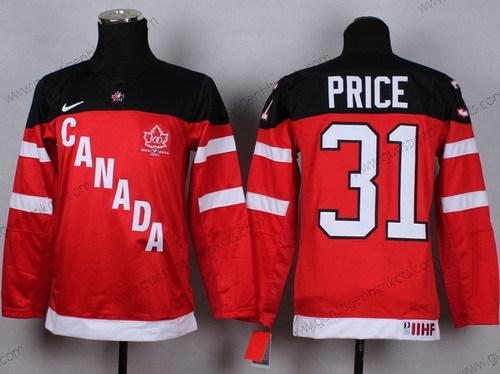 Nike Kinder 2014/15 Team Kanada #31 Carey Price 100th Trikots – Rot