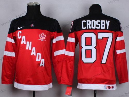 Nike Kinder 2014/15 Team Kanada #87 Sidney Crosby 100th Trikots – Rot