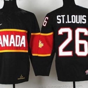 Nike Kinder 2014 Olympics Kanada #26 Martin St. Louis Trikots – Schwarz