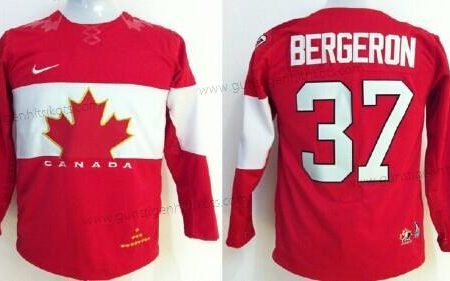 Nike Kinder 2014 Olympics Kanada #37 Patrice Bergeron Trikots – Rot