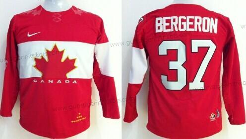 Nike Kinder 2014 Olympics Kanada #37 Patrice Bergeron Trikots – Rot