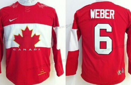 Nike Kinder 2014 Olympics Kanada #6 Shea Weber Trikots – Rot