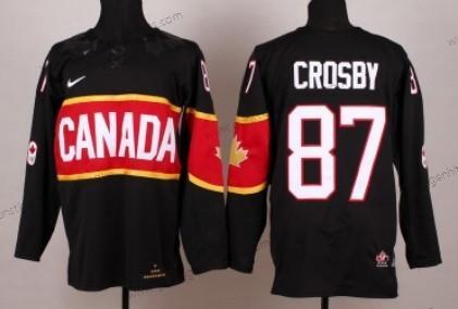 Nike Kinder 2014 Olympics Kanada #87 Sidney Crosby Trikots – Schwarz