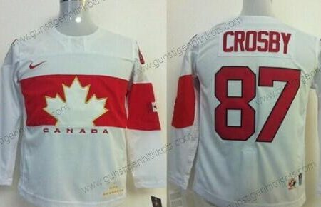 Nike Kinder 2014 Olympics Kanada #87 Sidney Crosby Trikots – Weiß